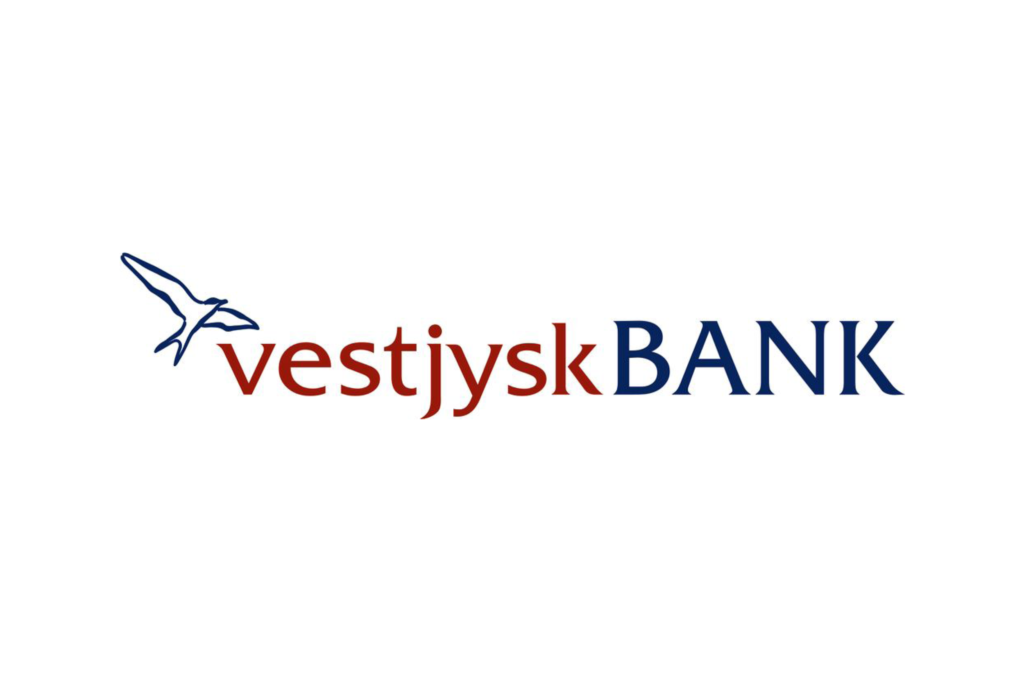 Vi Bygger Vejle: Logo for Vestjysk Bank med en blå fugl og teksten 'vestjyskBANK'.