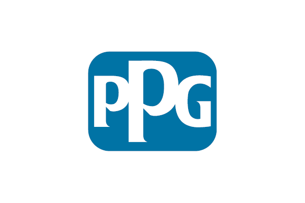 Vi Bygger Vejle: PPG logo, hvid tekst på blå baggrund.
